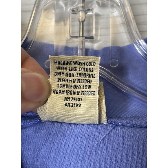 LL Bean Shirt Womens Large Purple Supima Cotton Mock Neck Long Sleeve Casual Top - Picture 7 of 9